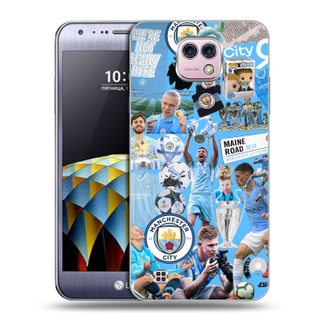 Силиконовый чехол на LG X cam с принтом Man City Манчестер Сити