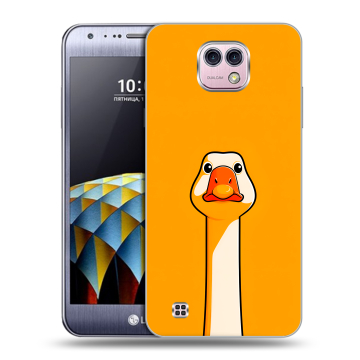 Силиконовый чехол на LG X cam с принтом Смешная утка