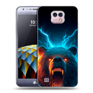 Силиконовый чехол на LG X cam с принтом Медведь
