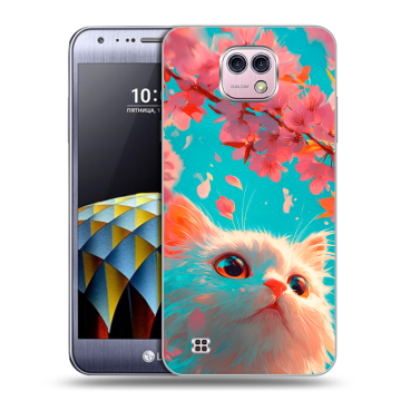 Силиконовый чехол на LG X cam с принтом Красивый кот
