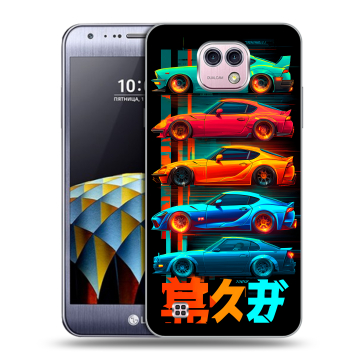 Силиконовый чехол на LG X cam с принтом машины тачки