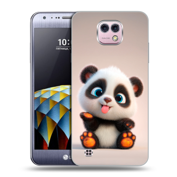 Силиконовый чехол на LG X cam с принтом милая панда Силиконовый чехол на LG X cam с принтом милая панда