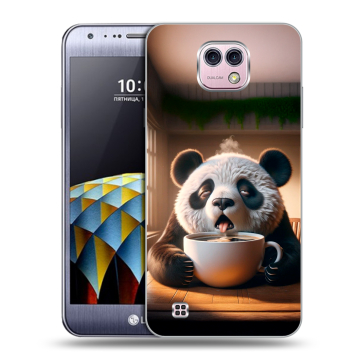 Силиконовый чехол на LG X cam с принтом смешная панда