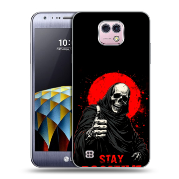 Силиконовый чехол на LG X cam с принтом смешной скелет