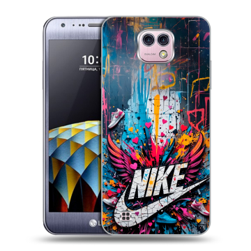 Силиконовый чехол на LG X cam с принтом Nike Найк