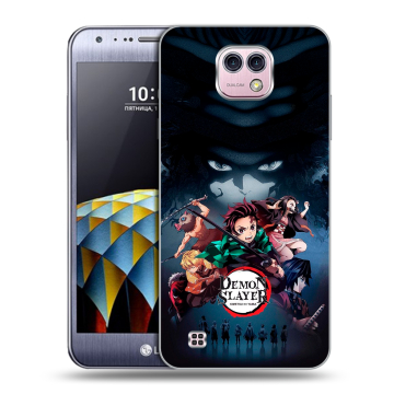 Силиконовый чехол на LG X cam с принтом Demon Slayer Клинок рассекающий демонов
