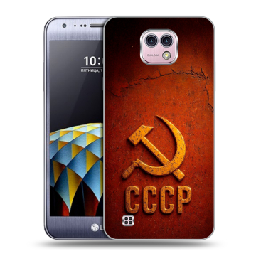 Силиконовый чехол на LG X cam с принтом Флаг Герб СССР Силиконовый чехол на LG X cam с принтом Флаг Герб СССР