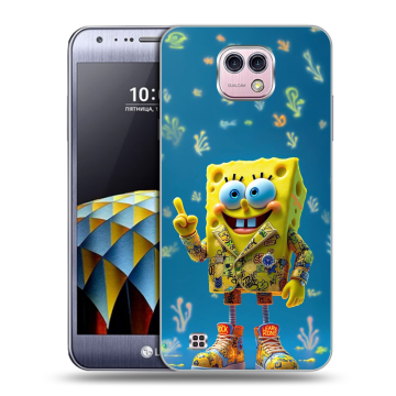 Силиконовый чехол на LG X cam с принтом Спанч боб Спанчбоб