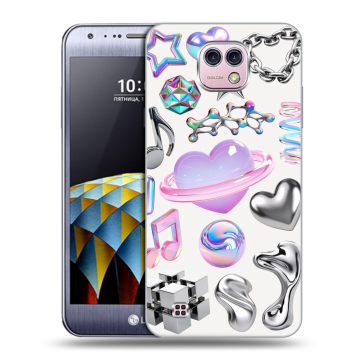 Силиконовый чехол на LG X cam с принтом Y2K
