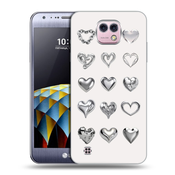 Силиконовый чехол на LG X cam с принтом Y2K сердечки