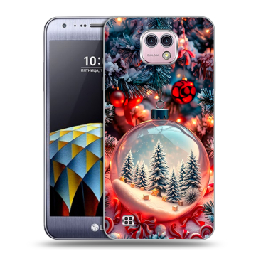Силиконовый чехол на LG X cam с принтом Новый год