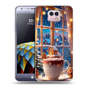Силиконовый чехол на LG X cam с принтом Новый год