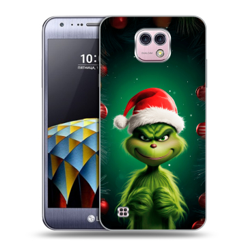 Силиконовый чехол на LG X cam с принтом Гринч Новый год Рождество