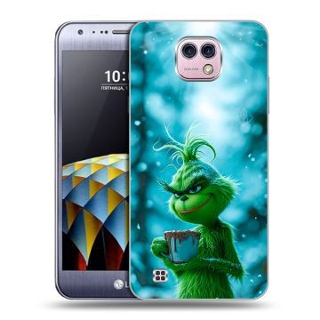 Силиконовый чехол на LG X cam с принтом Новый год гринч