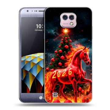Силиконовый чехол на LG X cam с принтом Новый год
