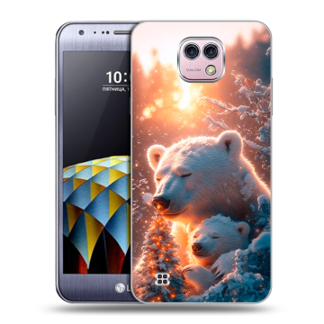 Силиконовый чехол на LG X cam с принтом Новый год