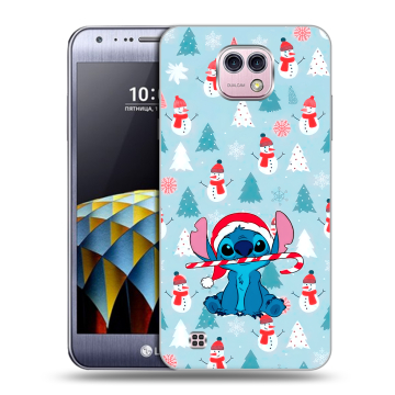 Силиконовый чехол на LG X cam с принтом Стич Новый год