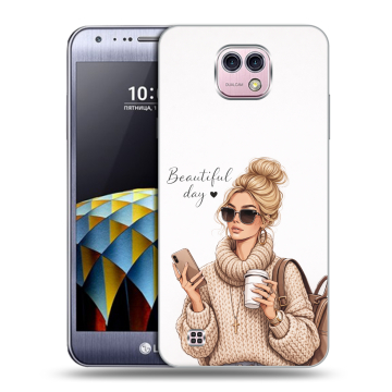 Силиконовый чехол на LG X cam с принтом женский Силиконовый чехол на LG X cam с принтом женский