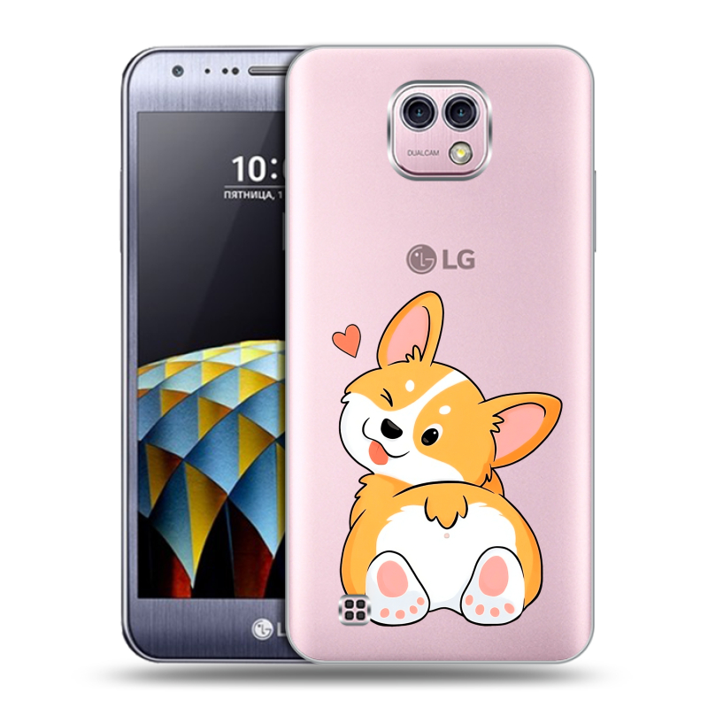 Силиконовый чехол на LG X cam с принтом Корги Силиконовый чехол на LG X cam с принтом Корги