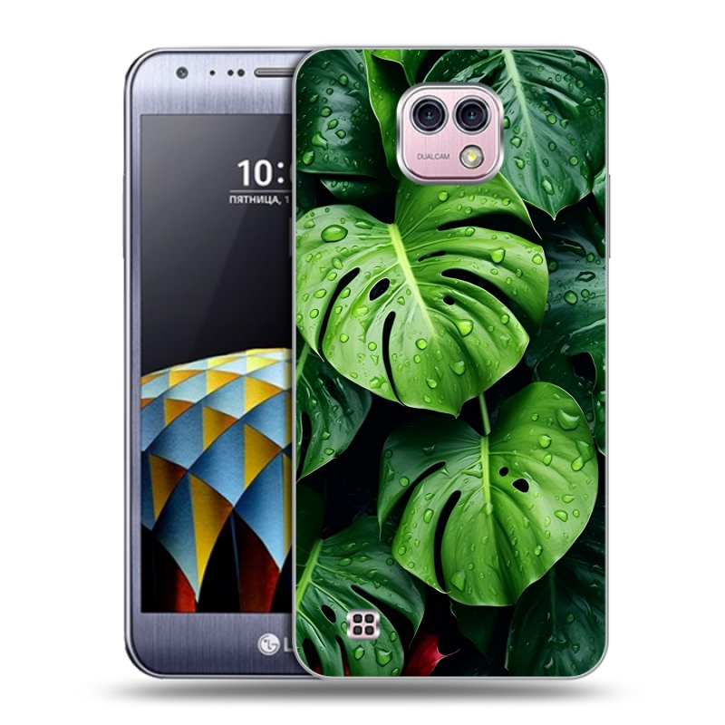 Силиконовый чехол на LG X cam с принтом Листья Силиконовый чехол на LG X cam с принтом Листья