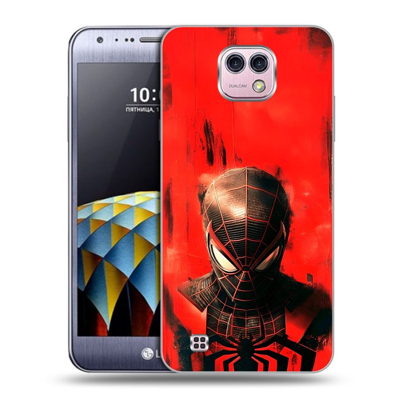 Силиконовый чехол на LG X cam с принтом человек паук spiderman Силиконовый чехол на LG X cam с принтом человек паук spiderman
