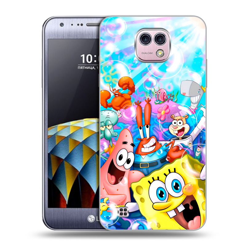 Силиконовый чехол на LG X cam с принтом спанчбоб спанч боб Силиконовый чехол на LG X cam с принтом спанчбоб спанч боб