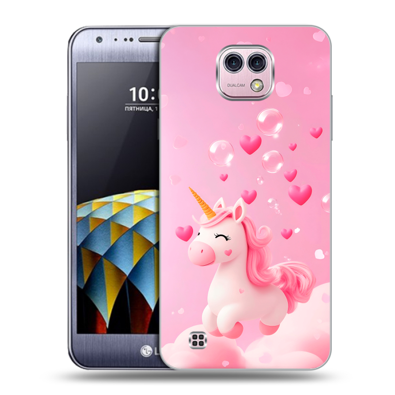 Силиконовый чехол на LG X cam с принтом Единорог Силиконовый чехол на LG X cam с принтом Единорог