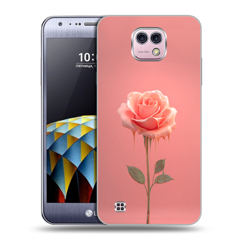 Силиконовый чехол на LG X cam с принтом Розовая роза Силиконовый чехол на LG X cam с принтом Розовая роза