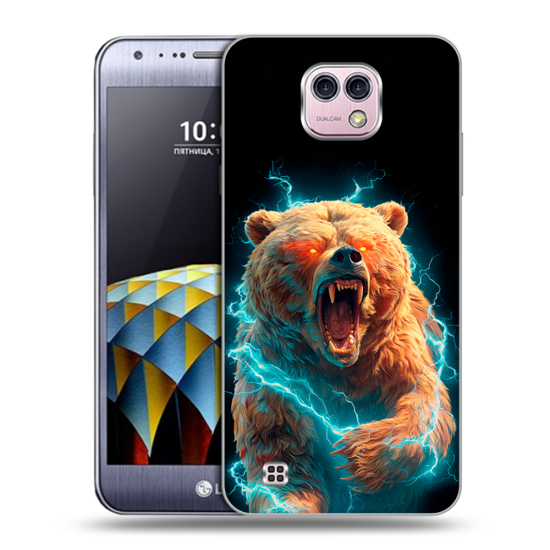 Силиконовый чехол на LG X cam с принтом Медведь Силиконовый чехол на LG X cam с принтом Медведь