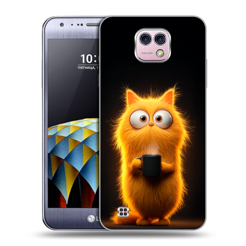 Силиконовый чехол на LG X cam с принтом Смешной кот Силиконовый чехол на LG X cam с принтом Смешной кот