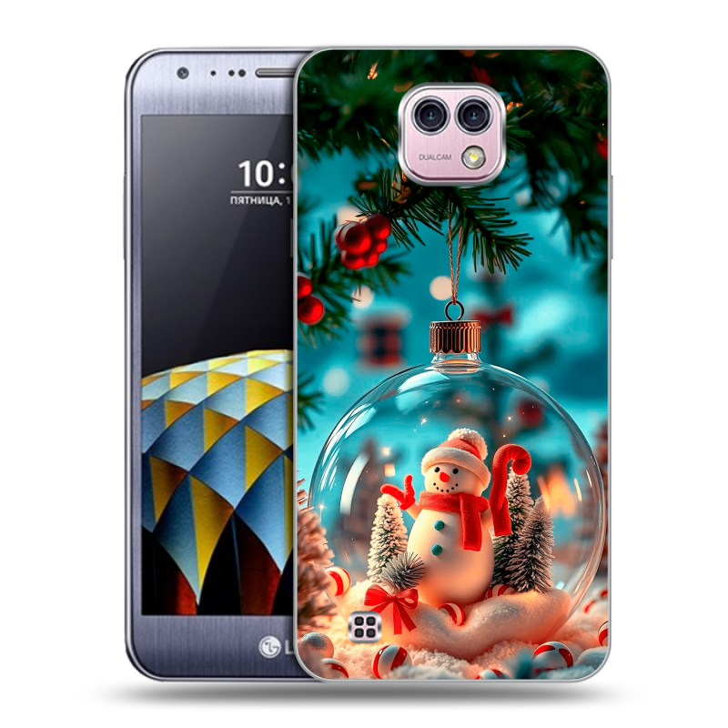 Силиконовый чехол на LG X cam с принтом Новый год Силиконовый чехол на LG X cam с принтом Новый год
