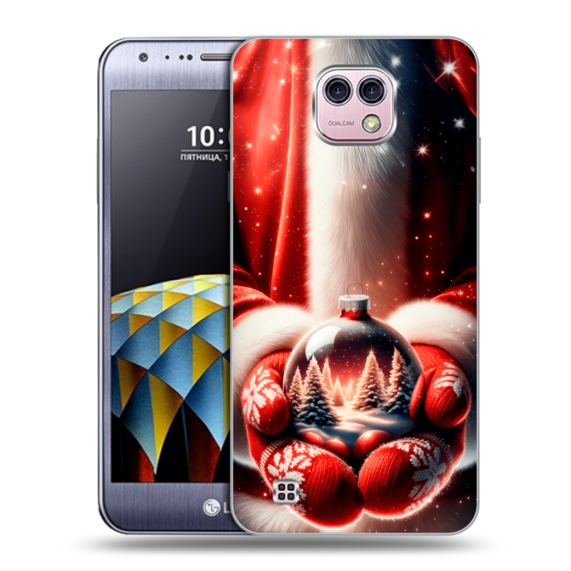 Силиконовый чехол на LG X cam с принтом Новый год Силиконовый чехол на LG X cam с принтом Новый год