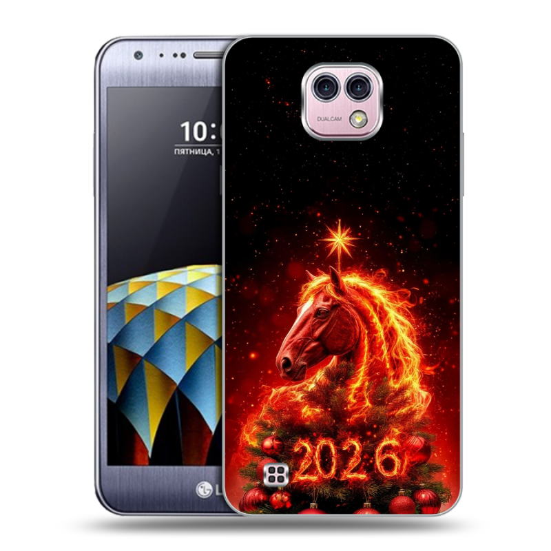 Силиконовый чехол на LG X cam с принтом Новый год Силиконовый чехол на LG X cam с принтом Новый год
