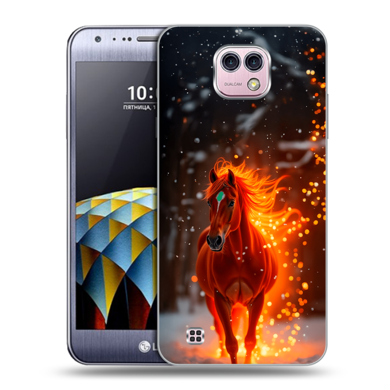 Силиконовый чехол на LG X cam с принтом Новый год Силиконовый чехол на LG X cam с принтом Новый год