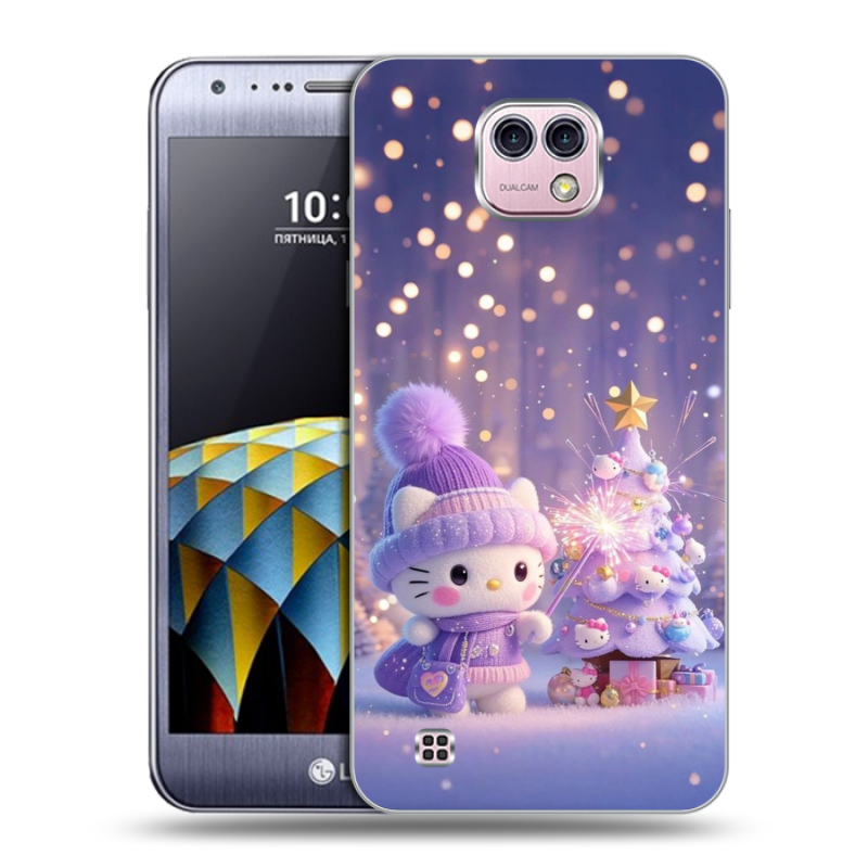 Силиконовый чехол на LG X cam с принтом Новый год Силиконовый чехол на LG X cam с принтом Новый год
