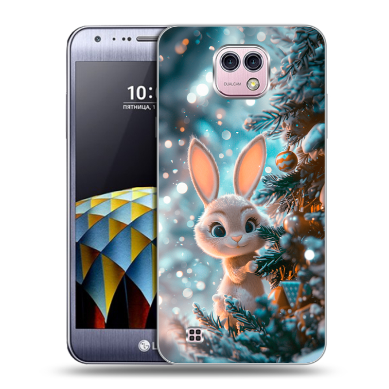 Силиконовый чехол на LG X cam с принтом Новый год Силиконовый чехол на LG X cam с принтом Новый год