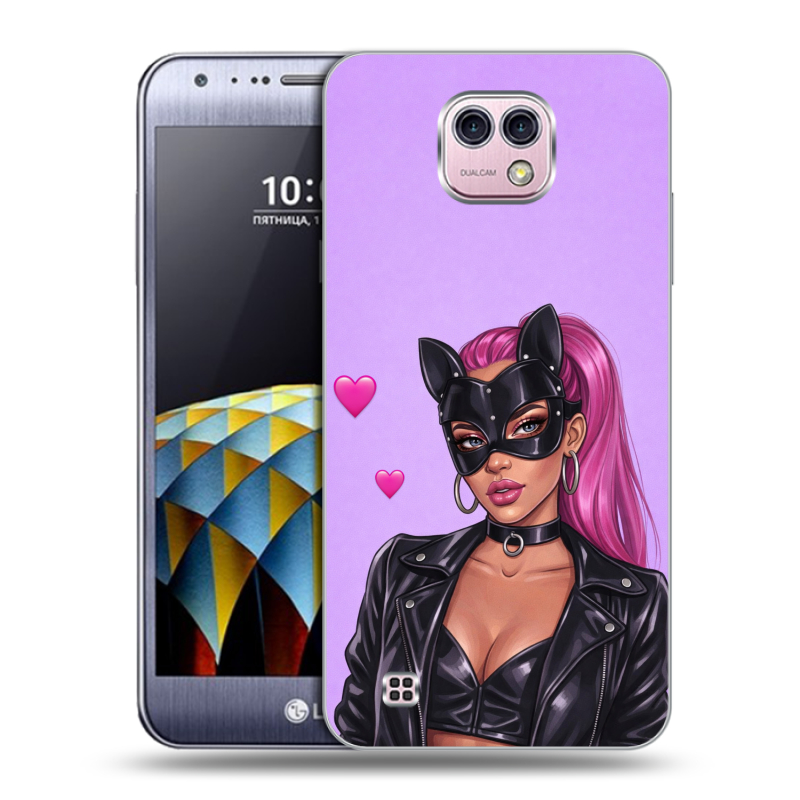 Силиконовый чехол на LG X cam с принтом женский Силиконовый чехол на LG X cam с принтом женский