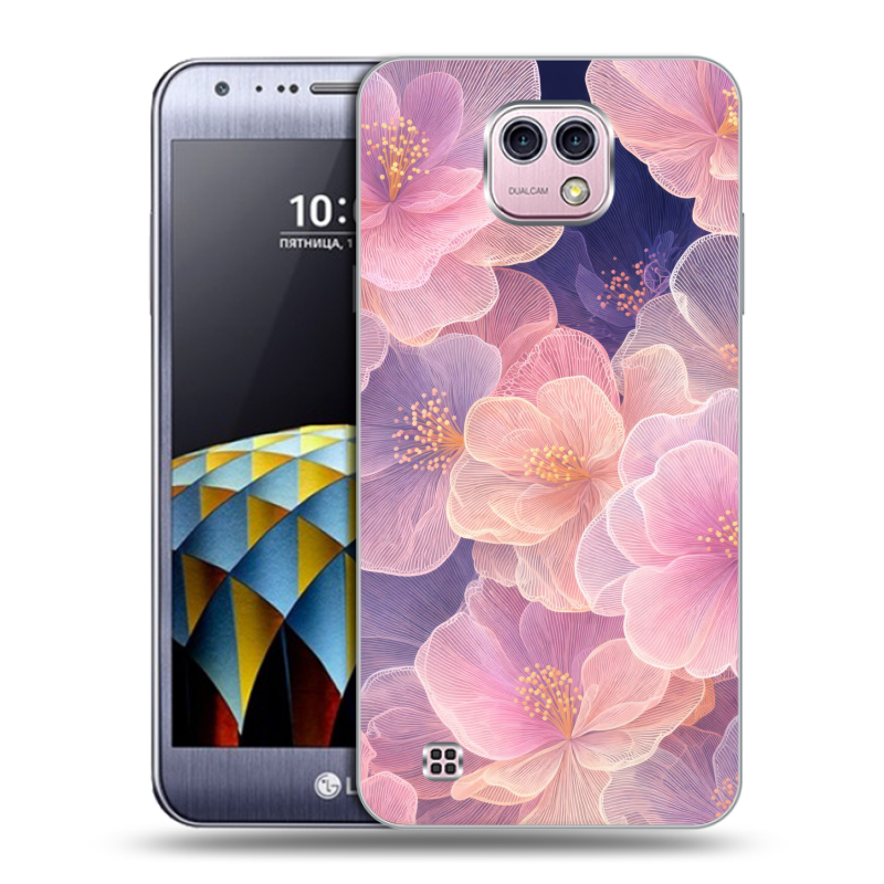 Силиконовый чехол на LG X cam с принтом женский Силиконовый чехол на LG X cam с принтом женский