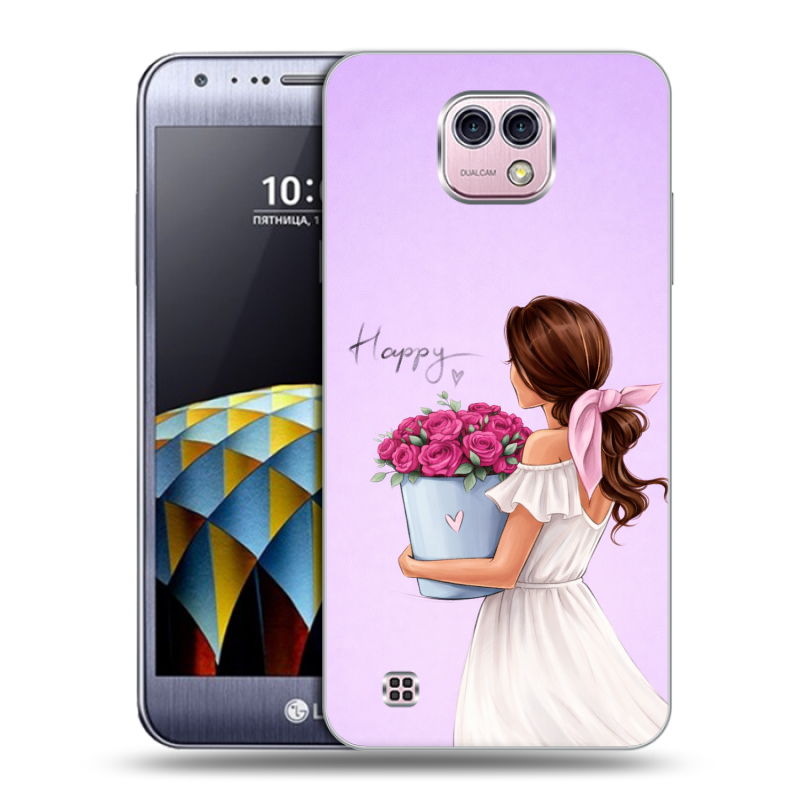 Силиконовый чехол на LG X cam с принтом женский Силиконовый чехол на LG X cam с принтом женский