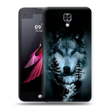 Пластиковый чехол на LG X screen с принтом Лесной волк Пластиковый чехол на LG X screen с принтом Лесной волк