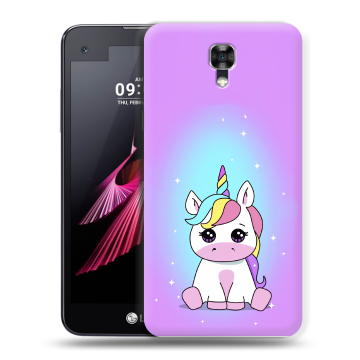 Пластиковый чехол на LG X screen с принтом Единорог Пластиковый чехол на LG X screen с принтом Единорог