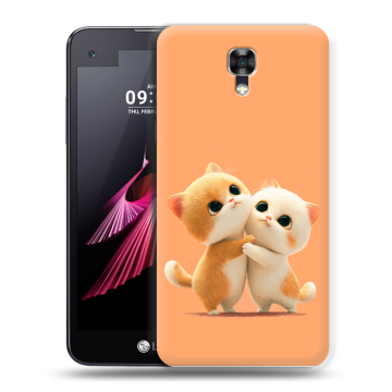 Пластиковый чехол на LG X screen с принтом Милые котики Пластиковый чехол на LG X screen с принтом Милые котики
