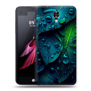 Пластиковый чехол на LG X screen с принтом Листья Пластиковый чехол на LG X screen с принтом Листья