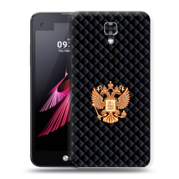 Пластиковый чехол на LG X screen с принтом Герб России принт