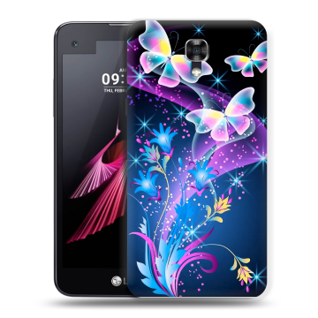Пластиковый чехол на LG X screen с принтом Бабочки Пластиковый чехол на LG X screen с принтом Бабочки