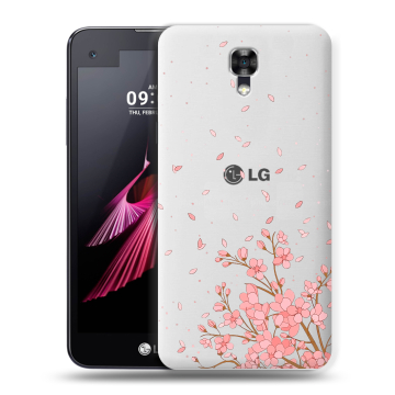 Пластиковый чехол на LG X screen с принтом Ветка сакуры Пластиковый чехол на LG X screen с принтом Ветка сакуры