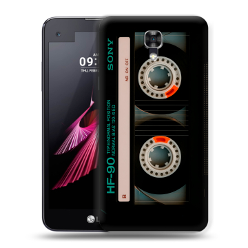Пластиковый чехол на LG X screen с принтом Кассета