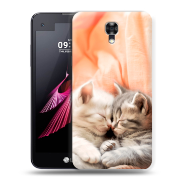 Пластиковый чехол на LG X screen с принтом Котята Пластиковый чехол на LG X screen с принтом Котята