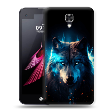 Пластиковый чехол на LG X screen с принтом Волк ночной Пластиковый чехол на LG X screen с принтом Волк ночной