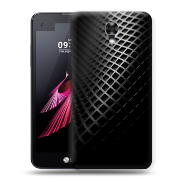 Пластиковый чехол на LG X screen с принтом Текстура металла